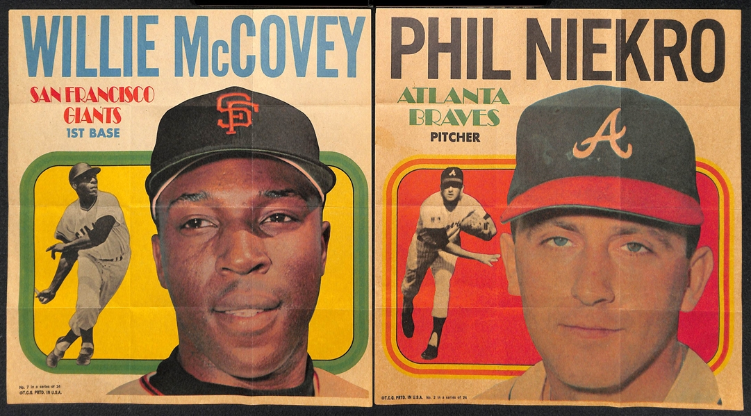 1970 Topps Baseball 8x10 Posters Near Complete Set (19 of 24) w. Bench, Carew, McCovey
