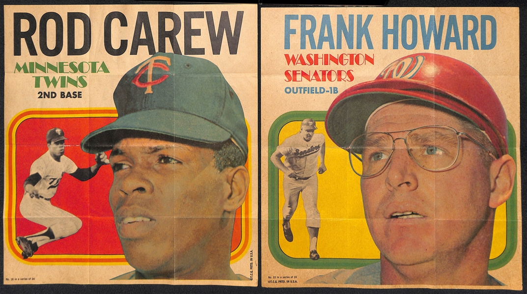 1970 Topps Baseball 8x10 Posters Near Complete Set (19 of 24) w. Bench, Carew, McCovey