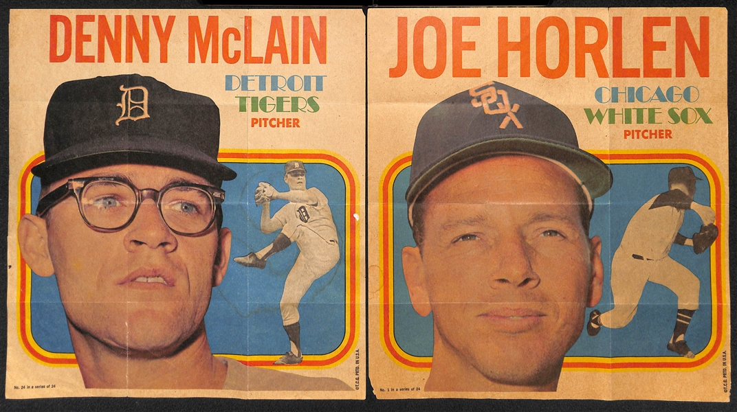 1970 Topps Baseball 8x10 Posters Near Complete Set (19 of 24) w. Bench, Carew, McCovey