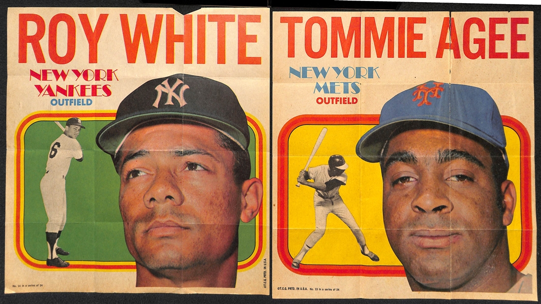 1970 Topps Baseball 8x10 Posters Near Complete Set (19 of 24) w. Bench, Carew, McCovey