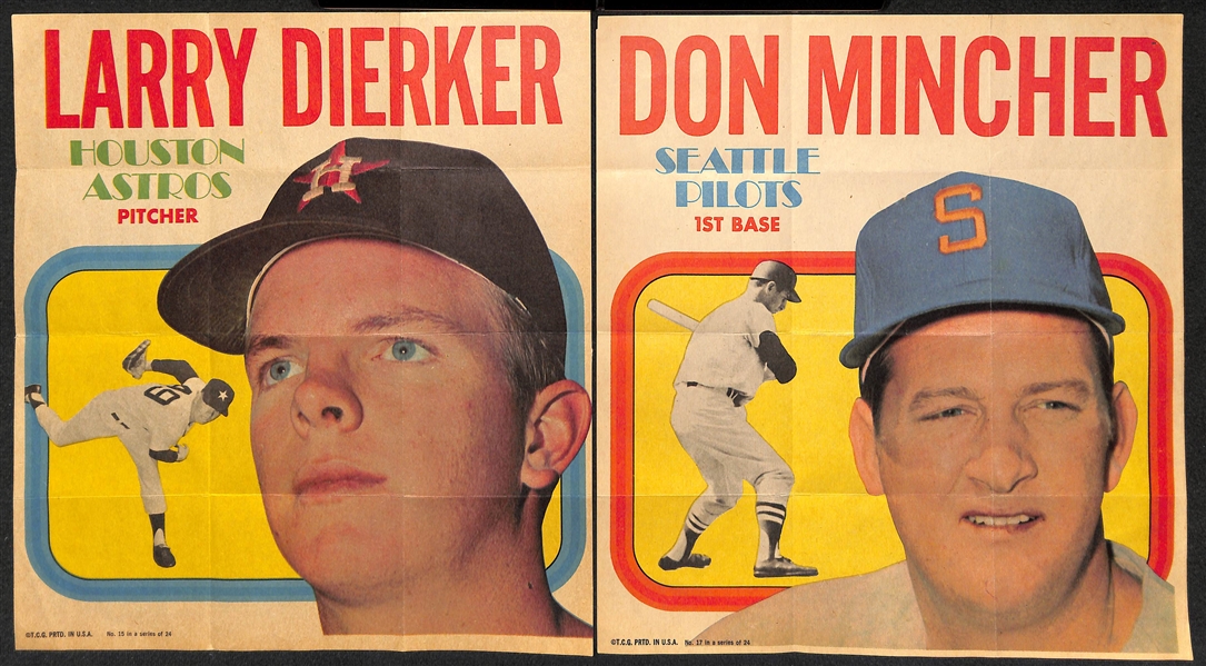 1970 Topps Baseball 8x10 Posters Near Complete Set (19 of 24) w. Bench, Carew, McCovey