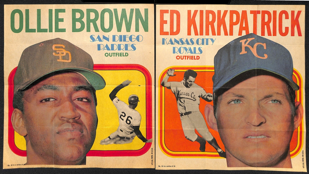 1970 Topps Baseball 8x10 Posters Near Complete Set (19 of 24) w. Bench, Carew, McCovey