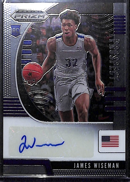 2020-21 Panini Prizm Draft James Wiseman (Warriors) Autographed Rookie Card
