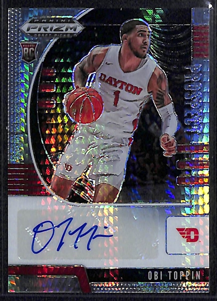 Lot of (7) 2020-21 Prizm Draft Autographed Rookie Cards w/ Toppin (Knicks) & Achiuwa (Heat, #/75)
