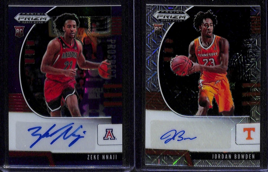 Lot of (7) 2020-21 Prizm Draft Autographed Rookie Cards w/ Toppin (Knicks) & Achiuwa (Heat, #/75)