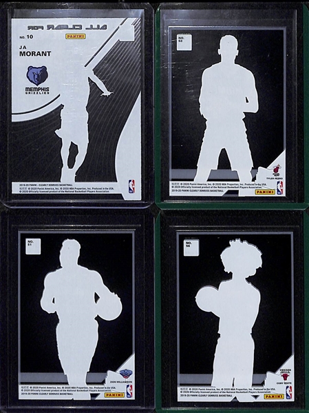 2019-20 Clearly Donruss Rookie Lot (4) - Zion Williamson, Ja Morant (All Clear for Takeoff), Tyler Hero (Gold), Coby White