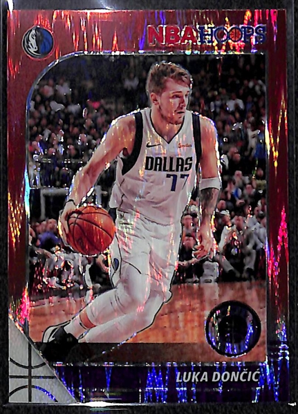 2019-20 NBA Hoops Premium Stock Red Pulsar Prizm Luka Doncic Short Print (2nd Year)
