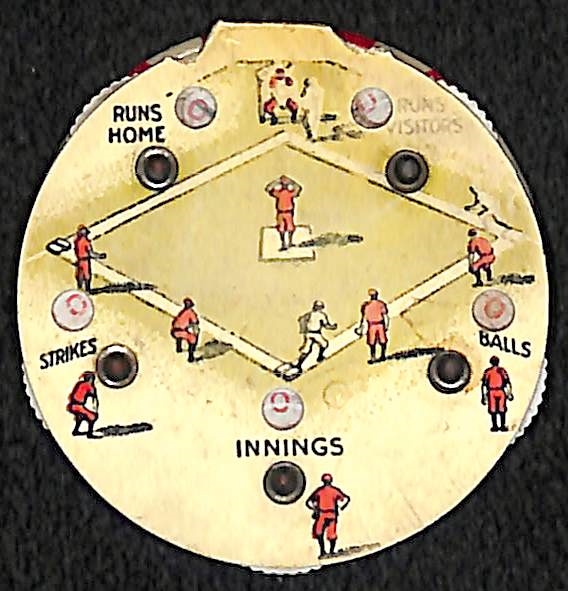 Rare 1939 Baseball Centennial Pin w. Scorer/Counter on Back (Celebrating Baseball Centennial Anniversary)