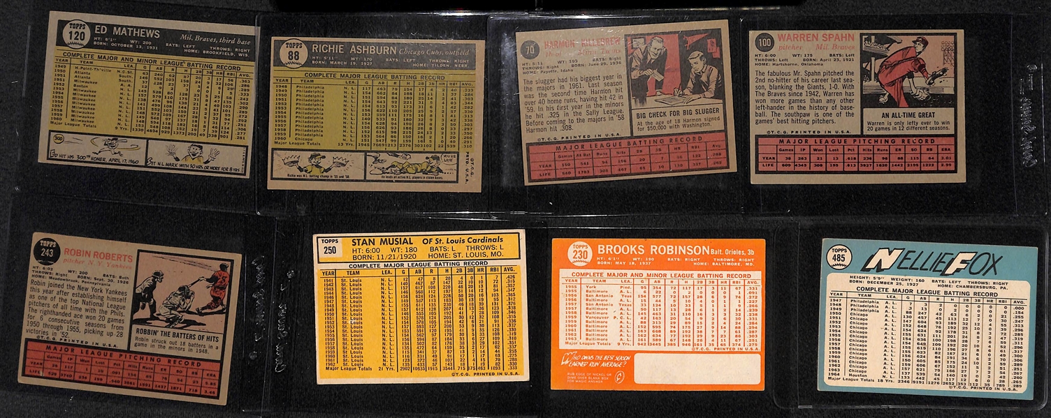 Lot of (59) 1960-1965 Topps Baseball Cards w. 1961 Eddie Mathews