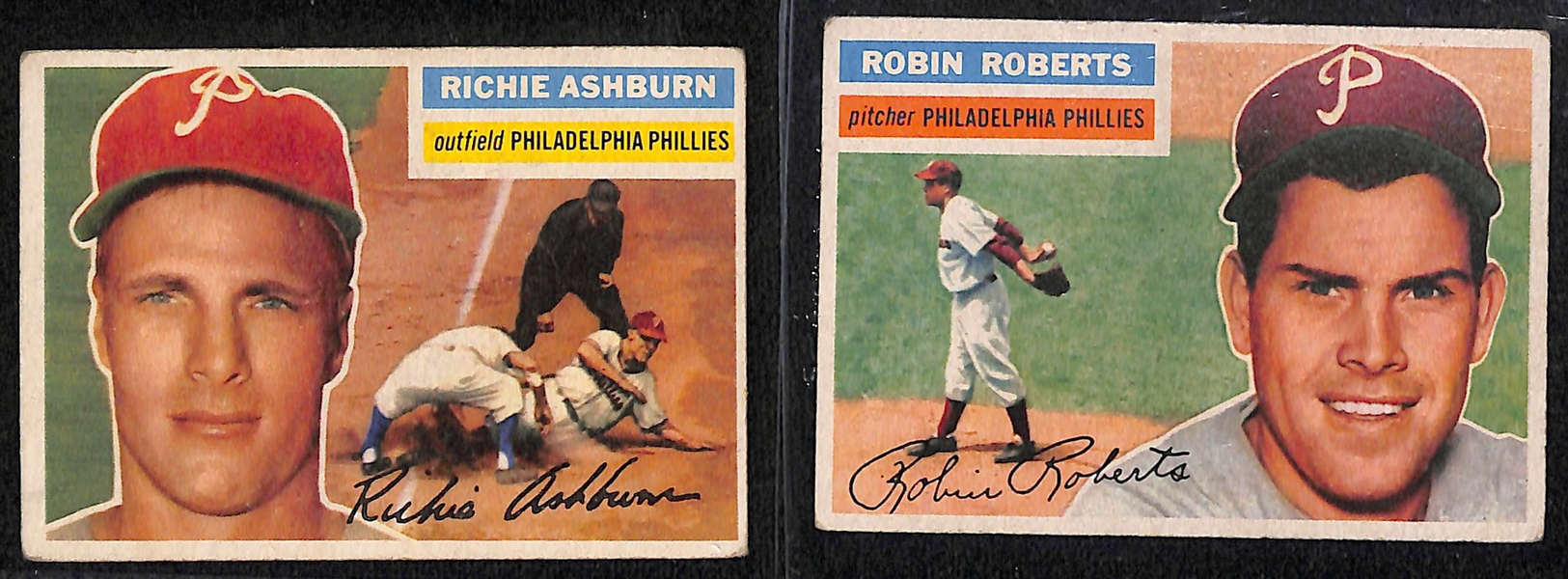 Lot of (32) Philadelphia Phillies Cards from 1951-2002 w. 1956 Richie Ashburn