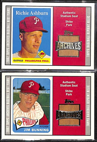 Lot of (32) Philadelphia Phillies Cards from 1951-2002 w. 1956 Richie Ashburn