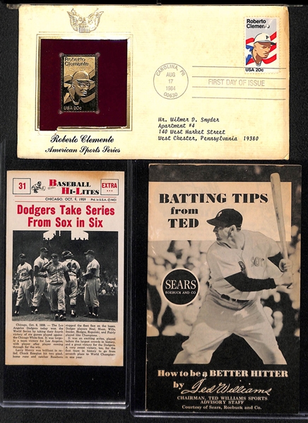 Lot of (19) Assorted Baseball Cards & Memorabilia w. 1960 Fleer Lou Gehrig