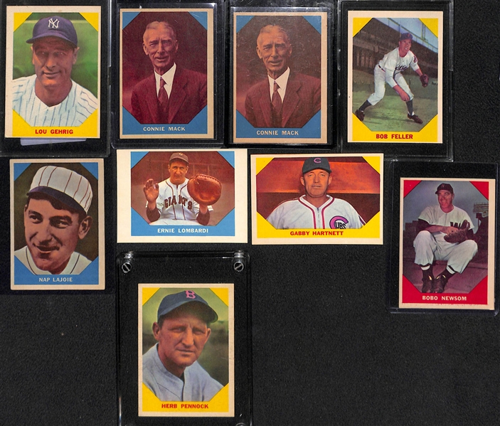 Lot of (19) Assorted Baseball Cards & Memorabilia w. 1960 Fleer Lou Gehrig