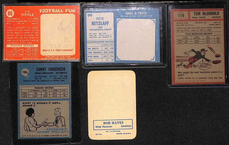 Lot of (50) 1959-1970 Assorted Football Cards w. 1958 Topps YA Tittle