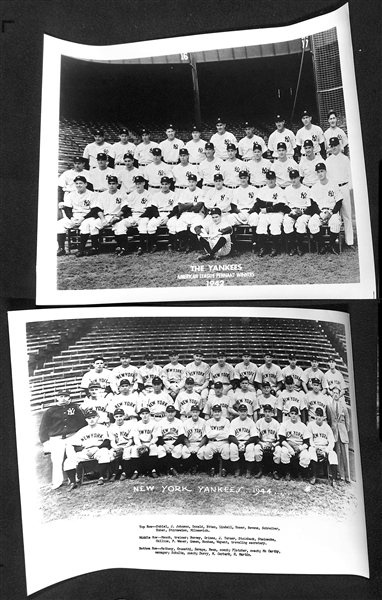 (12) Yankees Souvenir Team Photos (Likely Printed in the 1960s-1970s) - 1942, 1944-46, 1948-49, 1951-56