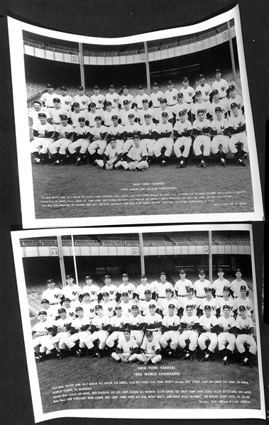(12) Yankees Souvenir Team Photos (Likely Printed in the 1960s-1970s) - 1942, 1944-46, 1948-49, 1951-56