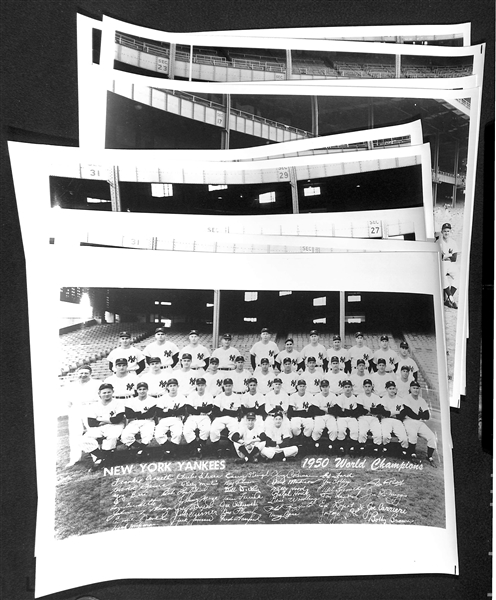 (9) Yankees Souvenir Team Photos (Likely Printed in the 1960s-1970s) - (2) 1950, 1951 through 1957