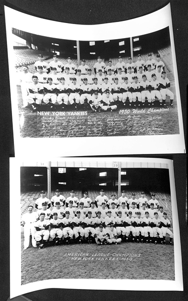 (9) Yankees Souvenir Team Photos (Likely Printed in the 1960s-1970s) - (2) 1950, 1951 through 1957