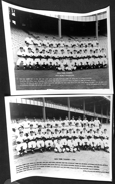 (9) Yankees Souvenir Team Photos (Likely Printed in the 1960s-1970s) - (2) 1950, 1951 through 1957