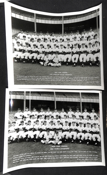 (9) Yankees Souvenir Team Photos (Likely Printed in the 1960s-1970s) - (2) 1950, 1951 through 1957