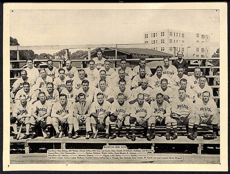 1936 Goudey R311 Glossy Finish Red Sox & Tigers Team Photo Cards