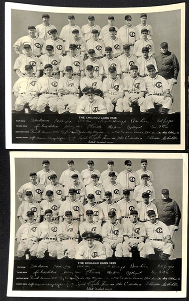 (2) 1935 Cubs & (1) 1935 White Sox Team Photos w/ Cracking in the Glossy Finish