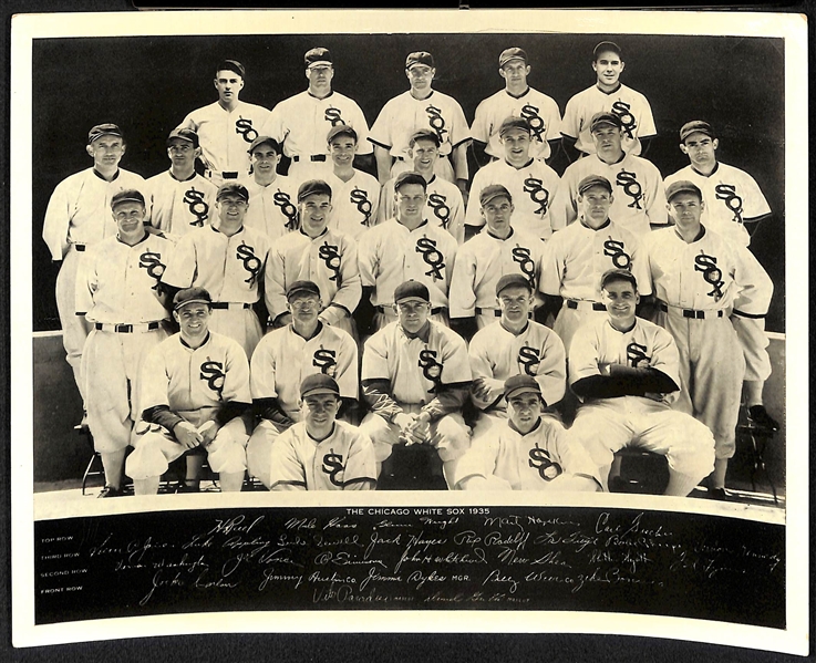 (2) 1935 Cubs & (1) 1935 White Sox Team Photos w/ Cracking in the Glossy Finish