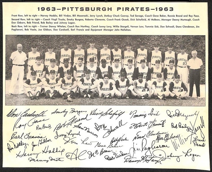 1950 Phillies (9x11.5) and 1963 Pirates (8.5x10.5) Team Photos