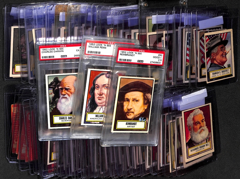 1952 Topps Look N See Complete Set w. (3) PSA Graded Cards