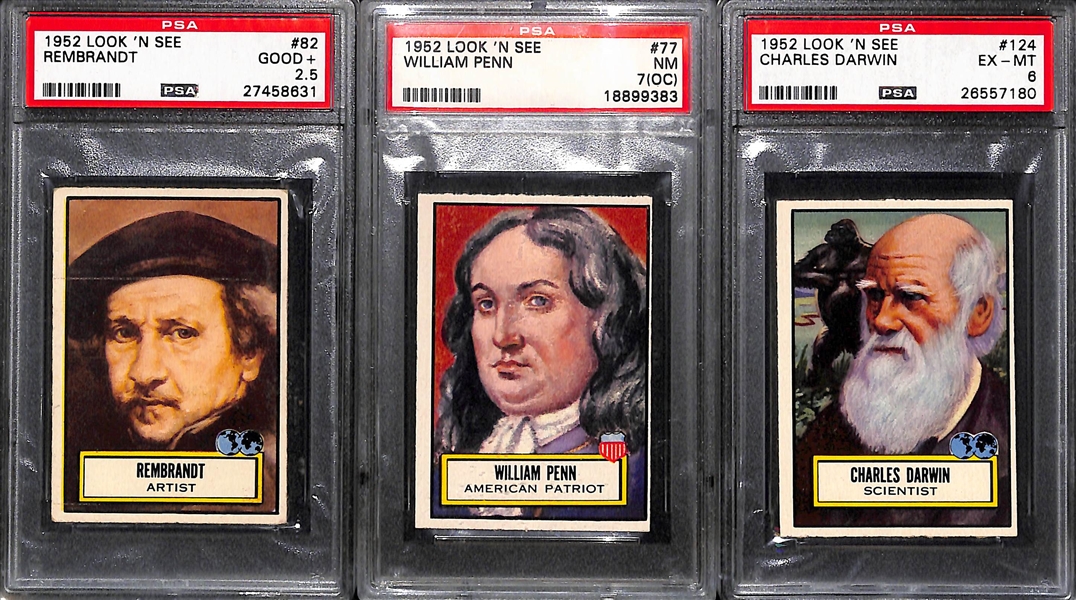 1952 Topps Look N See Complete Set w. (3) PSA Graded Cards