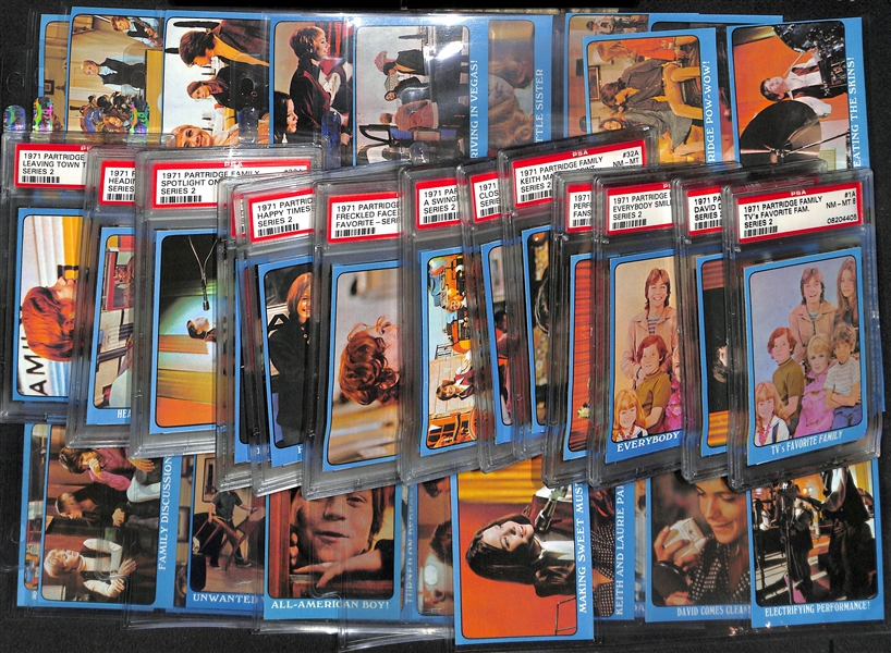 1971 Topps Partridge Family Complete Set Blue Series of 55 Cards w. (16) PSA Graded Cards