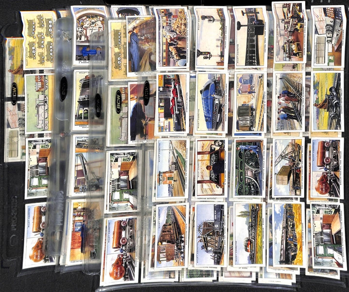 (5) Complete 1930s Railway (Railroad) Equipment Cigarette Card Sets - 50 Cards per set!