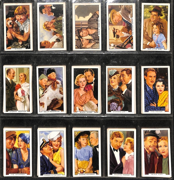 Lot of (2) 1930s-40s Gallaher Film Scenes & Episodes Complete Sets of 48 Cards
