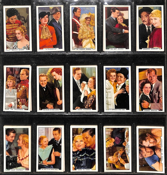 Lot of (2) 1930s-40s Gallaher Film Scenes & Episodes Complete Sets of 48 Cards