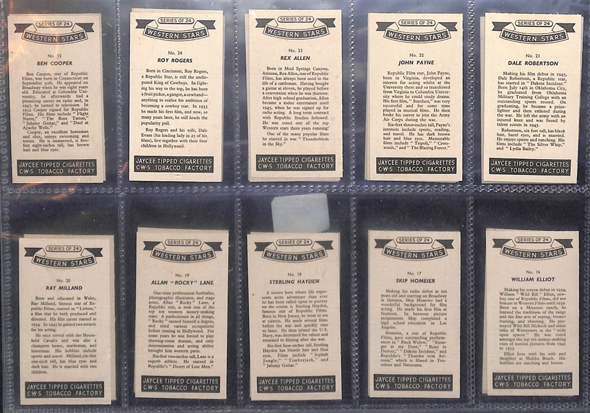Lot of (2) 1950s Jaycee Cigarettes & Jibco Tea Western & Screen Star Sets