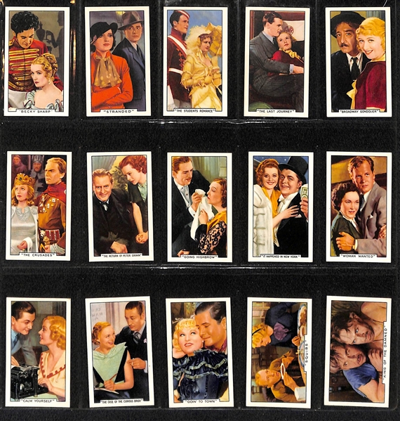 Lot of (2) 1940s-50s Gallaher/Murray's Cigarette Card Sets of Film Episodes & Bathing Beauties