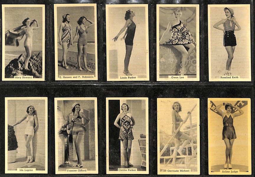 Lot of (2) 1940s-50s Gallaher/Murray's Cigarette Card Sets of Film Episodes & Bathing Beauties