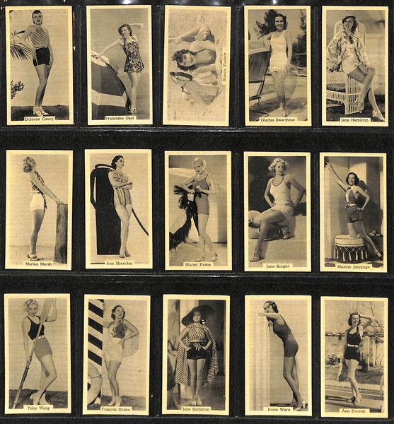 Lot of (2) 1940s-50s Gallaher/Murray's Cigarette Card Sets of Film Episodes & Bathing Beauties