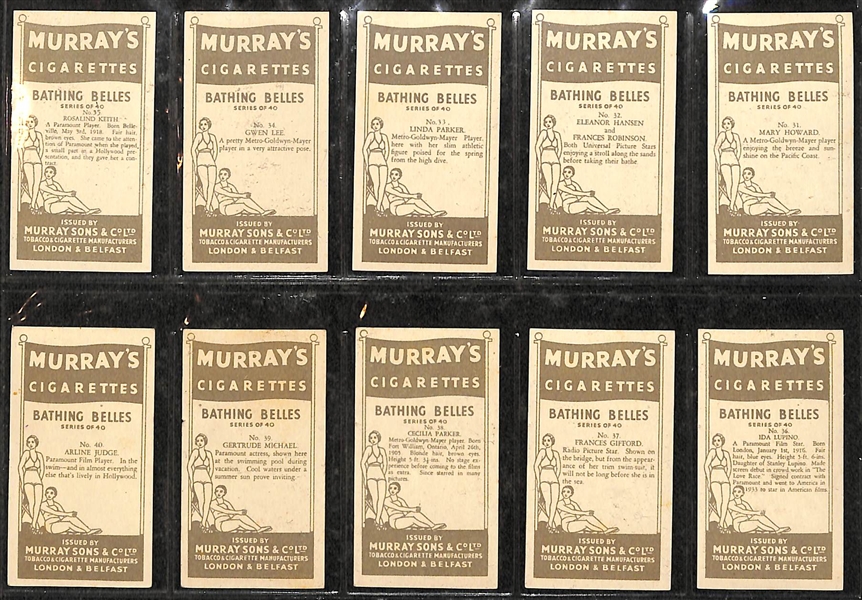 Lot of (2) 1940s-50s Gallaher/Murray's Cigarette Card Sets of Film Episodes & Bathing Beauties