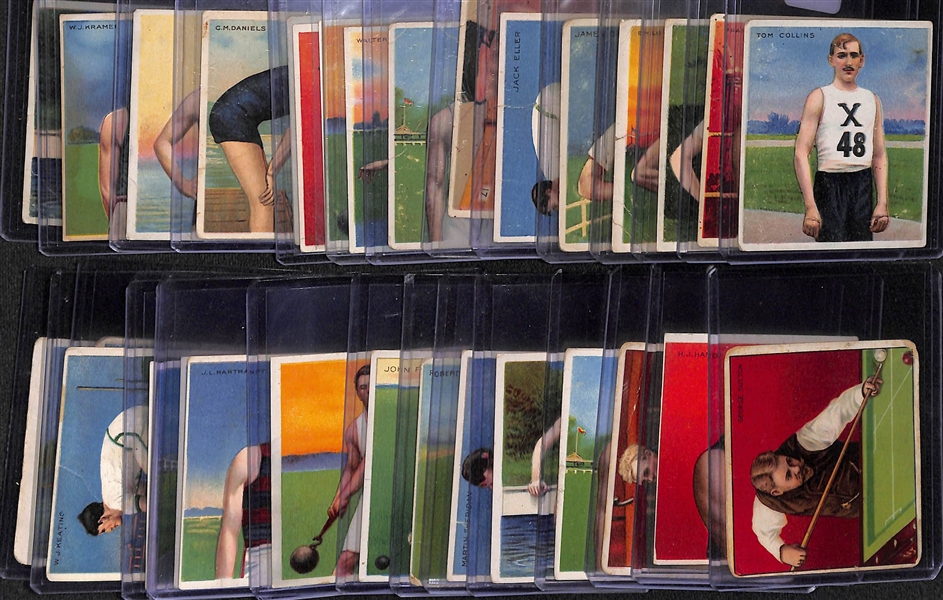 Early 1900s Hassan (16 cards) & Mecca (15 cards) Sports Athlete Cigarette Cards