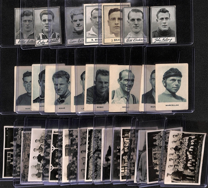 Lot of (28) Early 1900s-1930s Cigarette & Candy Famous Soccer Player & Team Cards