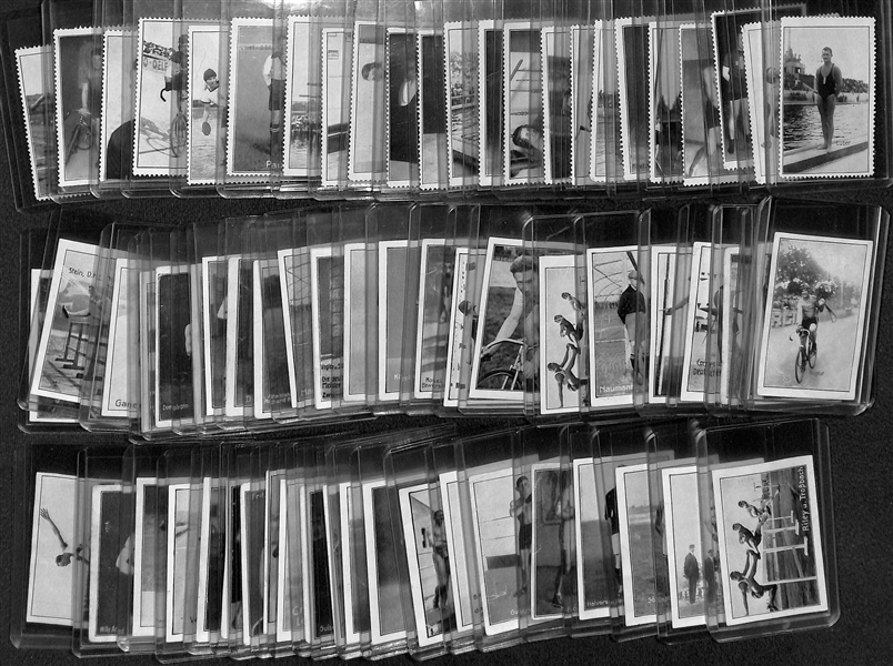 Lot of (68) Pre WWII Austria/Germany Cigarette Sticker Cards of Sports Athletes