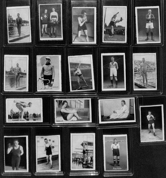 Lot of (68) Pre WWII Austria/Germany Cigarette Sticker Cards of Sports Athletes