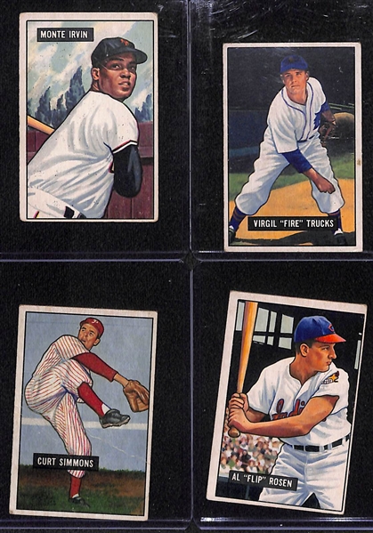 Lot of (24) Different 1951 Bowman Baseball Cards w. Monte Irvin