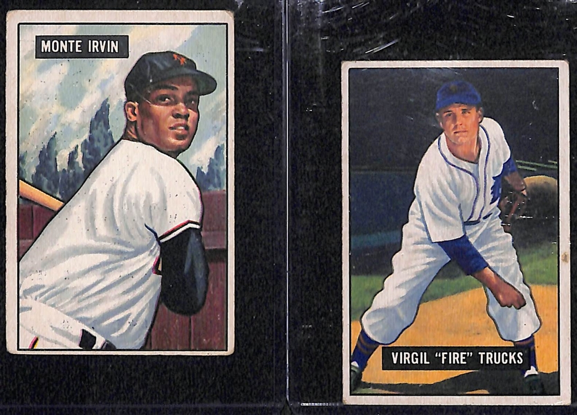 Lot of (24) Different 1951 Bowman Baseball Cards w. Monte Irvin