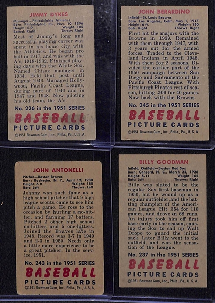 Lot of (24) Different 1951 Bowman Baseball Cards w. Jimmy Dykes