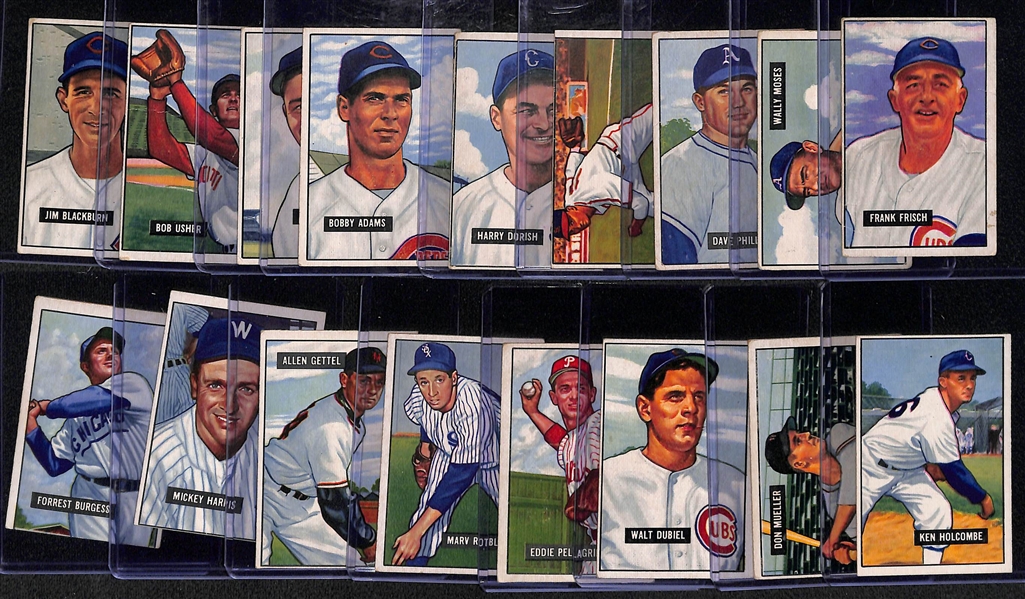 Lot of (17) Different High Numbers 1951 Bowman Baseball Cards w. Frankie Frisch