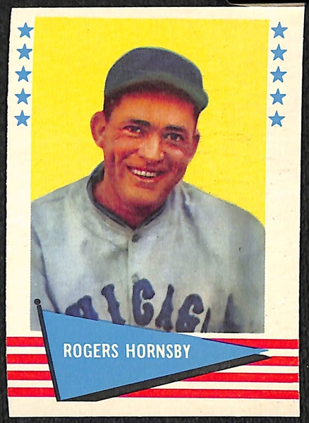 Lot of (72) Different 1961 Fleer Baseball Cards w. Rogers Hornsby & Ty Cobb