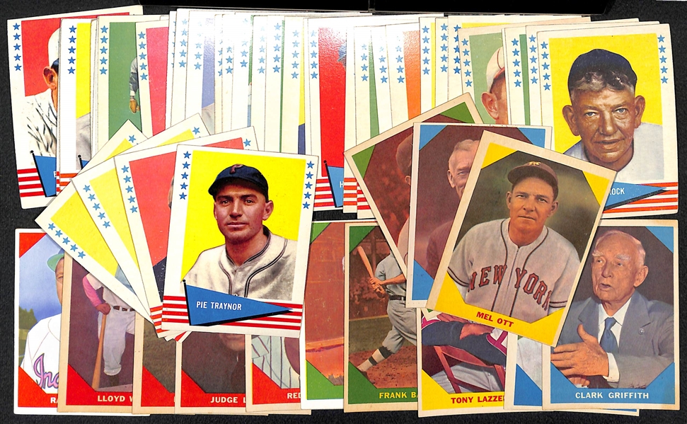 Lot of (13) 1960 Fleer & (40) 1961 Fleer Baseball Cards w. Pie Traynor