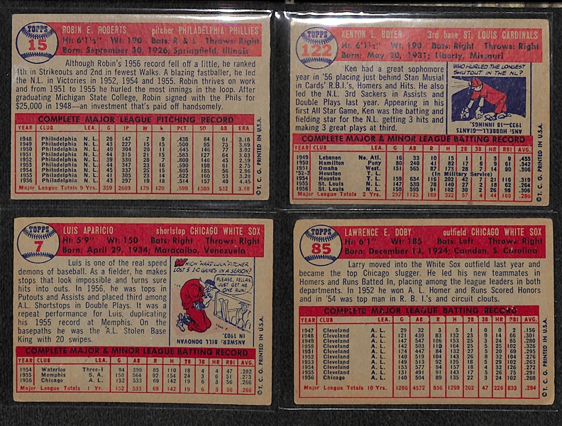 Lot of (50) Different 1957 Topps Baseball Cards w. Robin Roberts